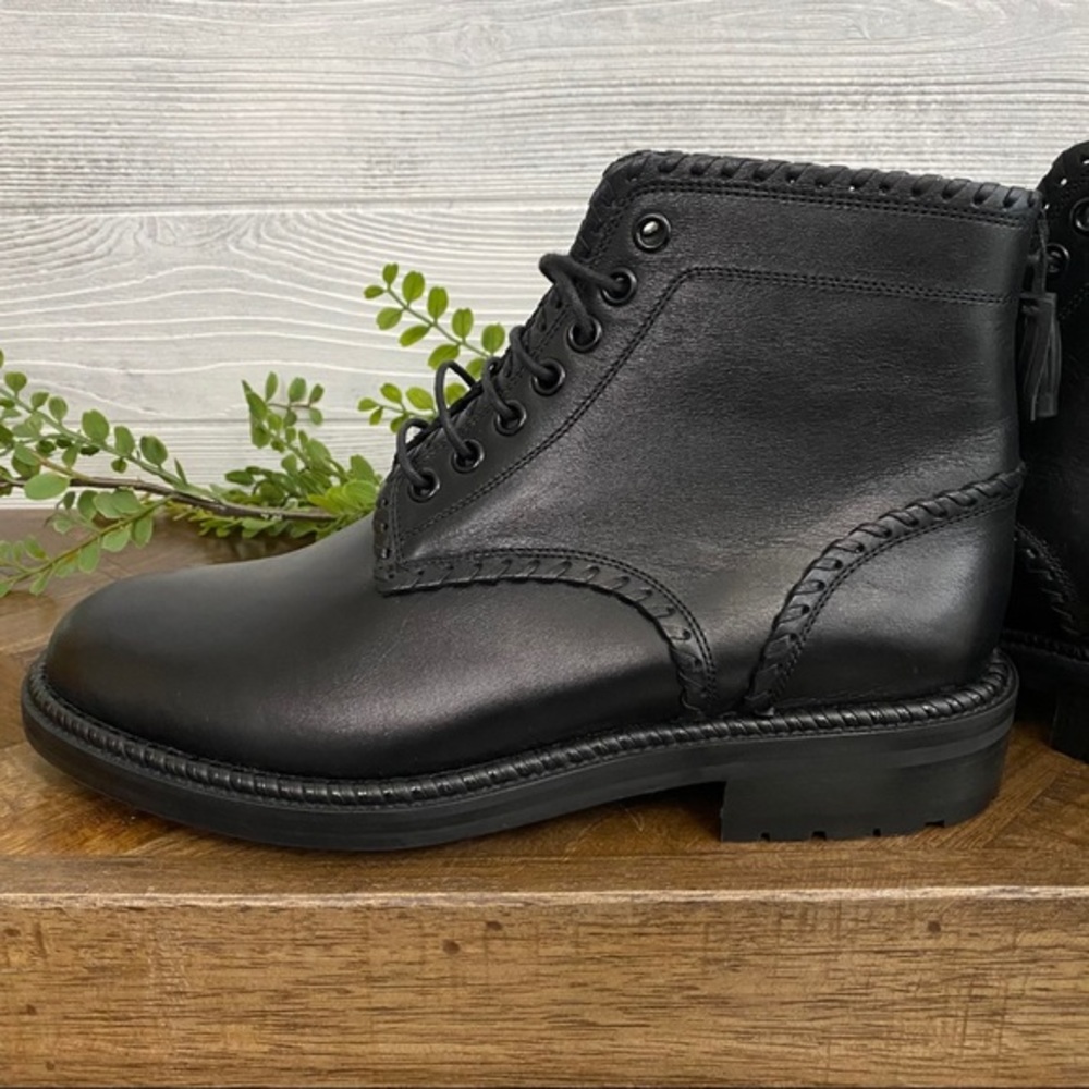 Saint Laurent Black Combat Boots with Tassels - Picture 6 of 15